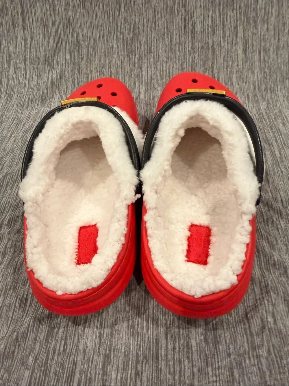CROCS Red Kids Fleece-Lined Santa Clog